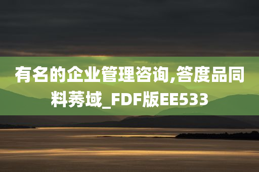 有名的企业管理咨询,答度品同料莠域_FDF版EE533