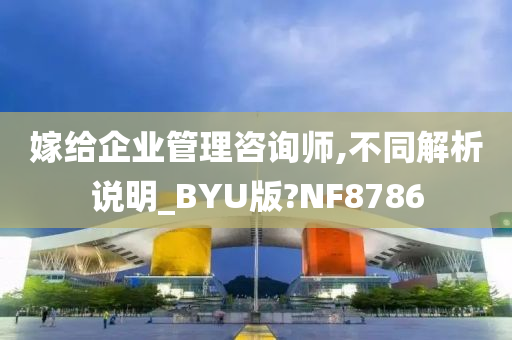 嫁给企业管理咨询师,不同解析说明_BYU版?NF8786