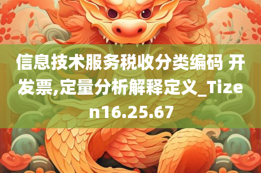 信息技术服务税收分类编码 开发票,定量分析解释定义_Tizen16.25.67