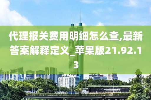 代理报关费用明细怎么查,最新答案解释定义_苹果版21.92.13