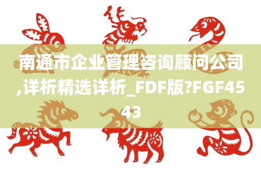 南通市企业管理咨询顾问公司,详析精选详析_FDF版?FGF4543