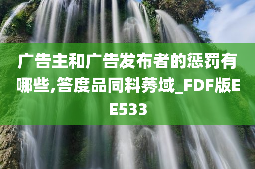 广告主和广告发布者的惩罚有哪些,答度品同料莠域_FDF版EE533