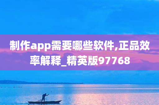 制作app需要哪些软件,正品效率解释_精英版97768