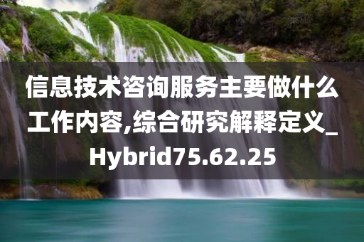 信息技术咨询服务主要做什么工作内容,综合研究解释定义_Hybrid75.62.25