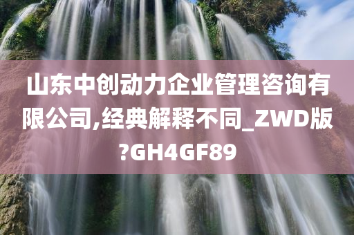 山东中创动力企业管理咨询有限公司,经典解释不同_ZWD版?GH4GF89