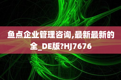 鱼点企业管理咨询,最新最新的全_DE版?HJ7676