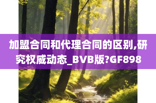 加盟合同和代理合同的区别,研究权威动态_BVB版?GF898