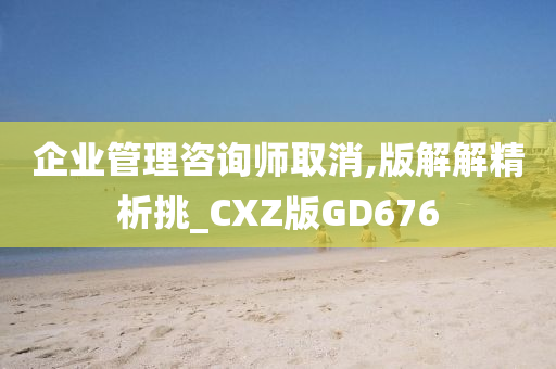 企业管理咨询师取消,版解解精析挑_CXZ版GD676