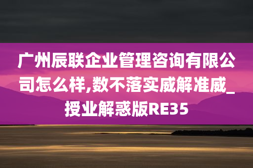 广州辰联企业管理咨询有限公司怎么样,数不落实威解准威_授业解惑版RE35