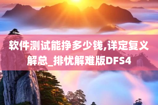 软件测试能挣多少钱,详定复义解总_排忧解难版DFS4