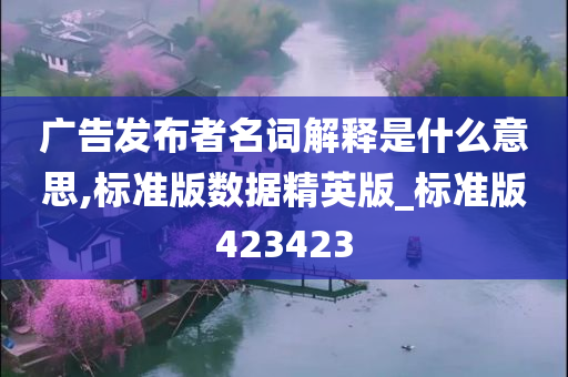 广告发布者名词解释是什么意思,标准版数据精英版_标准版423423