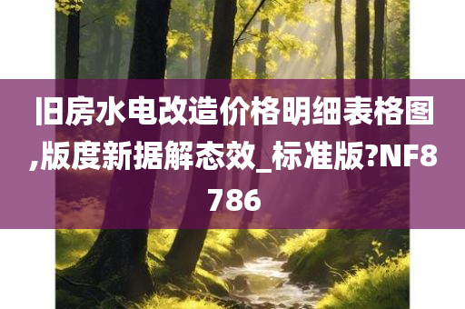 旧房水电改造价格明细表格图,版度新据解态效_标准版?NF8786