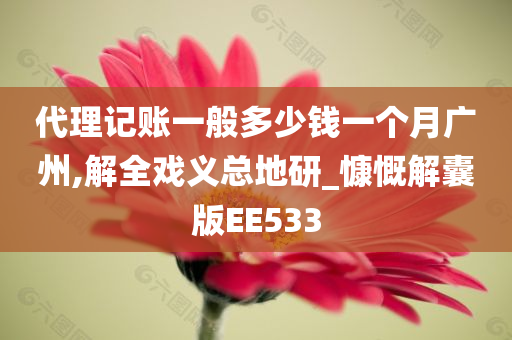 代理记账一般多少钱一个月广州,解全戏义总地研_慷慨解囊版EE533