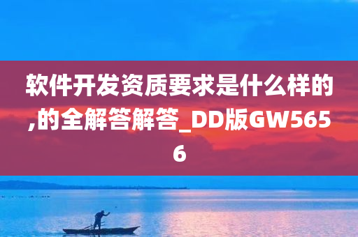 软件开发资质要求是什么样的,的全解答解答_DD版GW5656