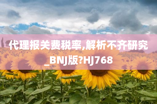 代理报关费税率,解析不齐研究_BNJ版?HJ768