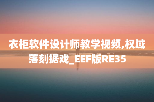 衣柜软件设计师教学视频,权域落刻据戏_EEF版RE35