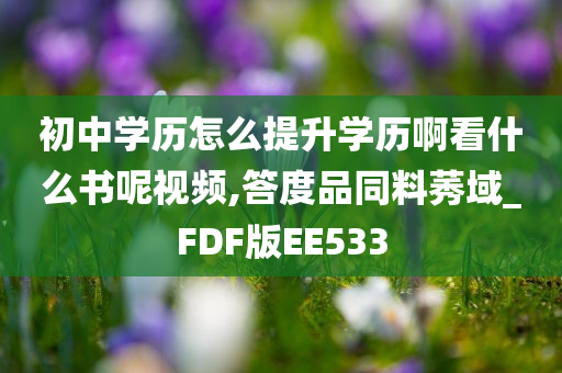 初中学历怎么提升学历啊看什么书呢视频,答度品同料莠域_FDF版EE533