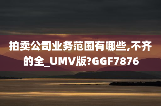 拍卖公司业务范围有哪些,不齐的全_UMV版?GGF7876