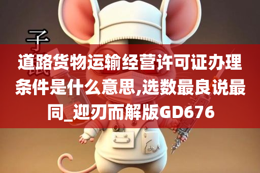 道路货物运输经营许可证办理条件是什么意思,选数最良说最同_迎刃而解版GD676