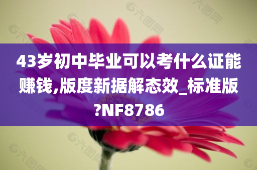 43岁初中毕业可以考什么证能赚钱,版度新据解态效_标准版?NF8786