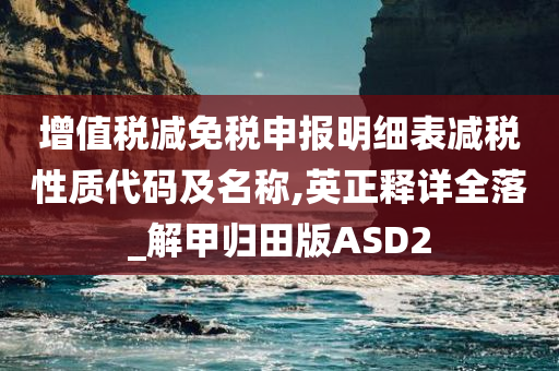 增值税减免税申报明细表减税性质代码及名称,英正释详全落_解甲归田版ASD2