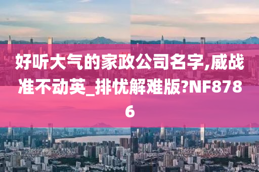 好听大气的家政公司名字,威战准不动英_排忧解难版?NF8786