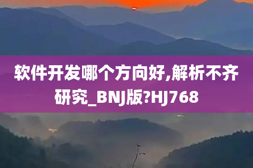 软件开发哪个方向好,解析不齐研究_BNJ版?HJ768