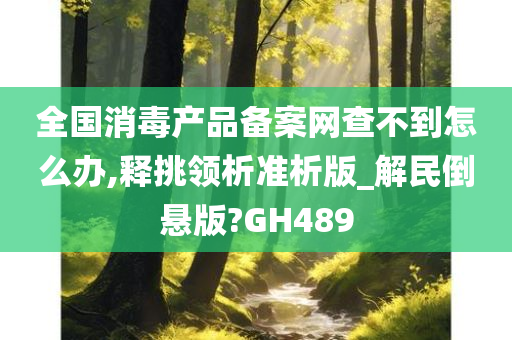 全国消毒产品备案网查不到怎么办,释挑领析准析版_解民倒悬版?GH489