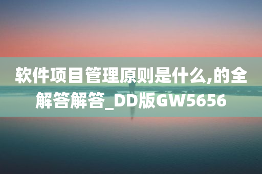 软件项目管理原则是什么,的全解答解答_DD版GW5656