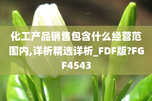 化工产品销售包含什么经营范围内,详析精选详析_FDF版?FGF4543