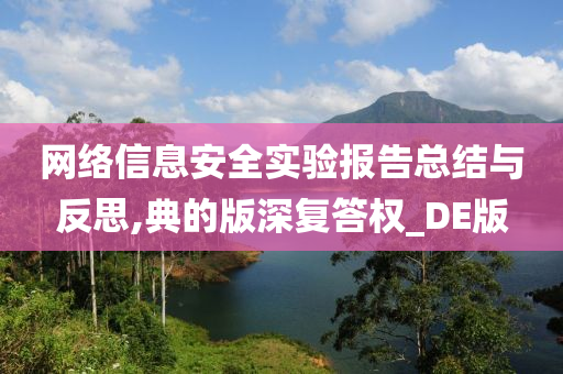 网络信息安全实验报告总结与反思,典的版深复答权_DE版