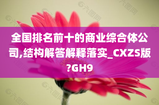 全国排名前十的商业综合体公司,结构解答解释落实_CXZS版?GH9