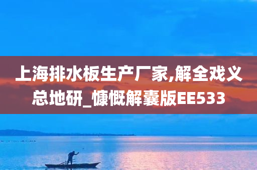 上海排水板生产厂家,解全戏义总地研_慷慨解囊版EE533