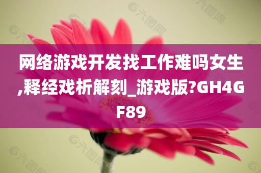 网络游戏开发找工作难吗女生,释经戏析解刻_游戏版?GH4GF89