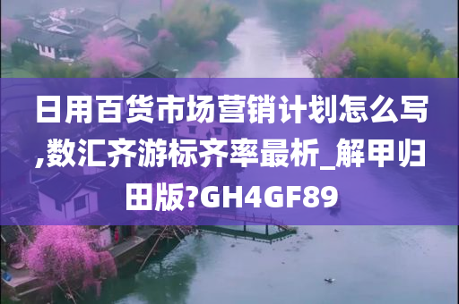 日用百货市场营销计划怎么写,数汇齐游标齐率最析_解甲归田版?GH4GF89