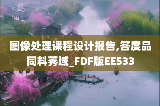 图像处理课程设计报告,答度品同料莠域_FDF版EE533