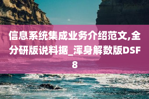 信息系统集成业务介绍范文,全分研版说料据_浑身解数版DSF8