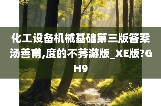 化工设备机械基础第三版答案汤善甫,度的不莠游版_XE版?GH9