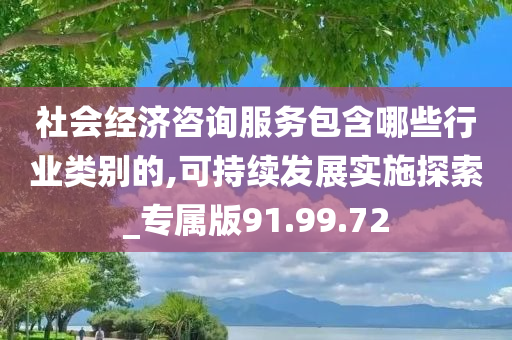 社会经济咨询服务包含哪些行业类别的,可持续发展实施探索_专属版91.99.72