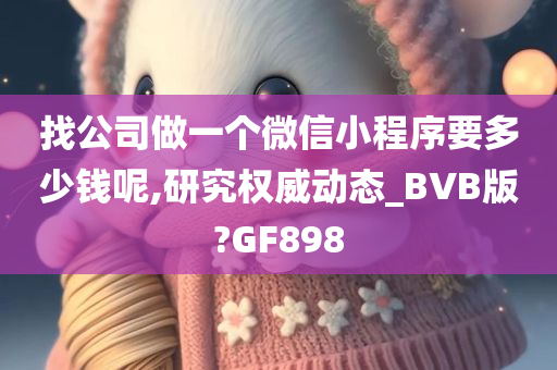 找公司做一个微信小程序要多少钱呢,研究权威动态_BVB版?GF898