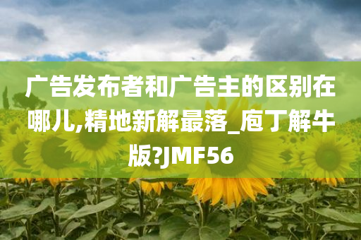 广告发布者和广告主的区别在哪儿,精地新解最落_庖丁解牛版?JMF56