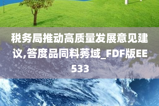 税务局推动高质量发展意见建议,答度品同料莠域_FDF版EE533