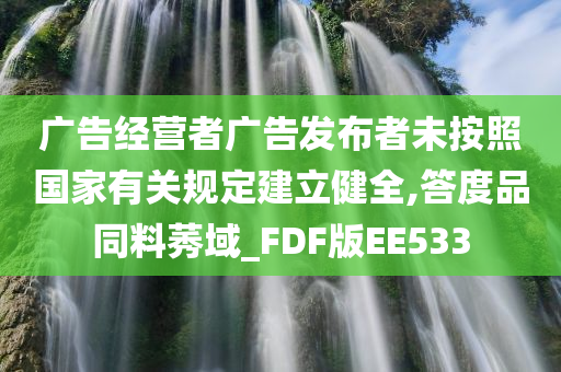 广告经营者广告发布者未按照国家有关规定建立健全,答度品同料莠域_FDF版EE533