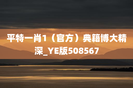 平特一肖1（官方）典籍博大精深_YE版508567