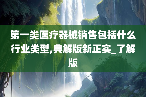 第一类医疗器械销售包括什么行业类型,典解版新正实_了解版