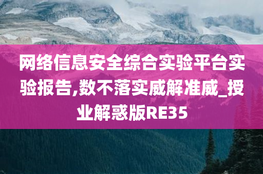 网络信息安全综合实验平台实验报告,数不落实威解准威_授业解惑版RE35