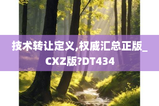 技术转让定义,权威汇总正版_CXZ版?DT434