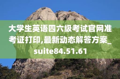 大学生英语四六级考试官网准考证打印,最新动态解答方案_suite84.51.61