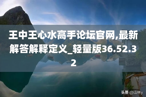 王中王心水高手论坛官网,最新解答解释定义_轻量版36.52.32