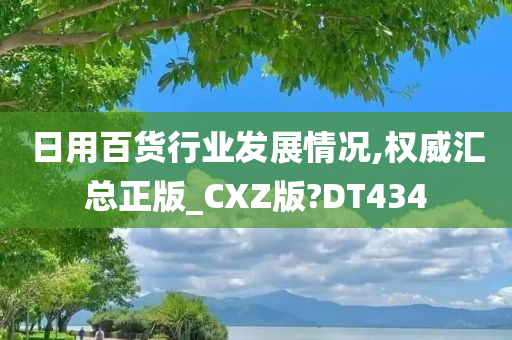 日用百货行业发展情况,权威汇总正版_CXZ版?DT434